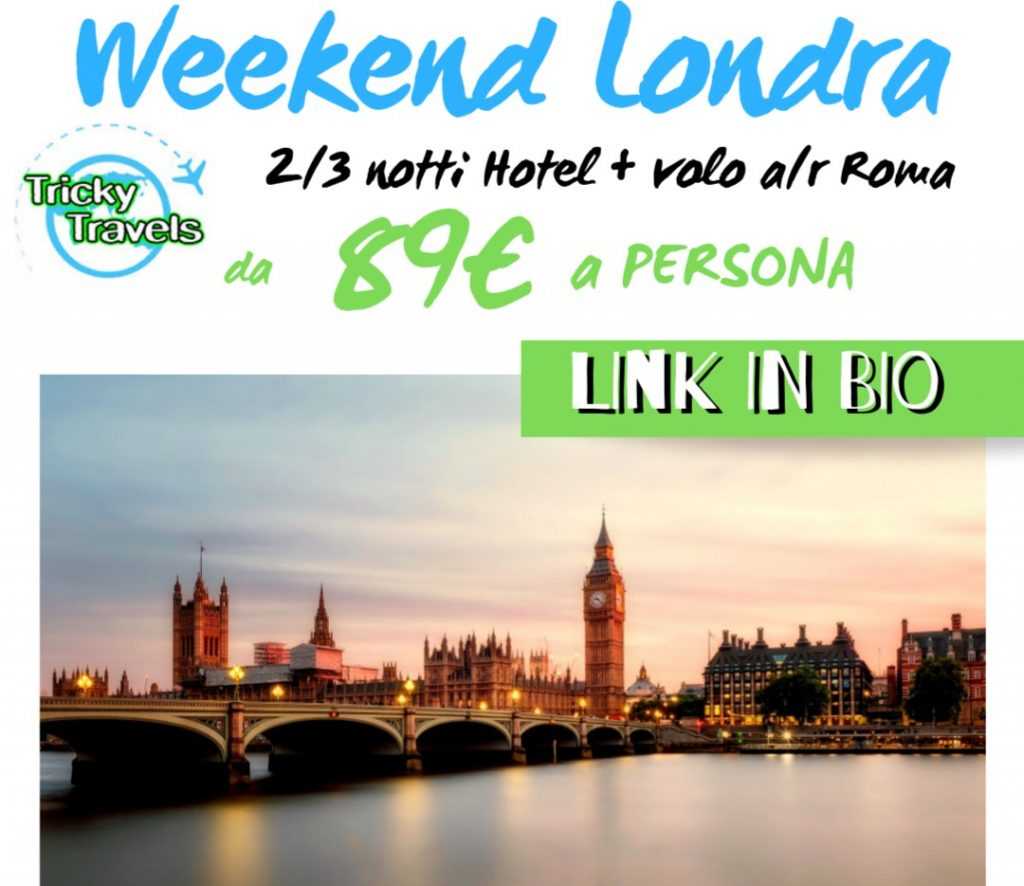 Weekend londra 2 notti da 89€ (hotel + volo A/r da Roma)